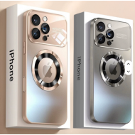 Magnetic Case for iPhone 16 Pro Max PC Material Lens Protector Supports Wireless Charging Coque Phone Cover Mobile Phone Grips