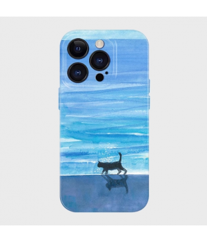 Cat on the beach mobile phone case iPhone mobile phone case anti-slip anti-fall mobile phone case