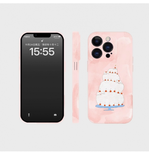 Cake cute cat iPhone case Anti-slip and anti-fall mobile phone case Cake cute cat iPhone case Anti-slip and anti-fall mobile phone case