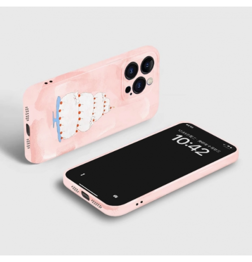 Cake cute cat iPhone case Anti-slip and anti-fall mobile phone case Cake cute cat iPhone case Anti-slip and anti-fall mobile phone case