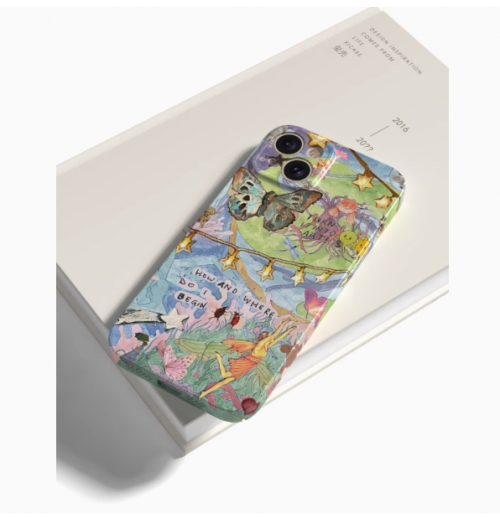 Butterfly Graffiti Niche iPhone Case Non-slip and Anti-fall Phone Case Butterfly Graffiti Niche iPhone Case Non-slip and Anti-fall Phone Case