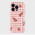 Pink plaid strawberry trendy mobile phone case iPhone mobile phone case non-slip and anti-fall mobile phone case