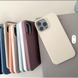 Wholesale Removable Plain Silicone Suction Shockproof Mobile Phone Case for iPhone 15 Pro Max