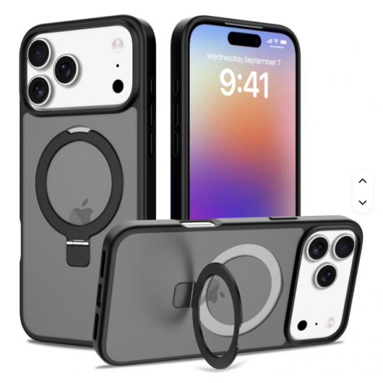 For iPhone 17 Pro Max Cell Phone Case with Magnetic Racket Stand Shockproof Matte Soft iPhone Series Mobile Phone Cases