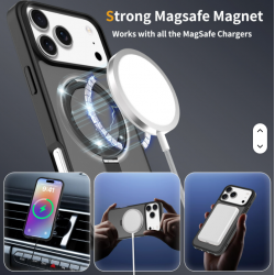 For iPhone 17 Pro Max Cell Phone Case with Magnetic Racket Stand Shockproof Matte Soft iPhone Series Mobile Phone Cases