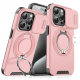 Kickstand TPU PC Shockproof Car Mount Phone Case for iPhone 15  Pro Plus Features Sliding Camera Lens Protection Ring