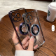 Luxury Electroplated Transparent PC Back Cover Magnetic Cell Phone Case for iPhone 13  Pro Max With Lens Film Protection