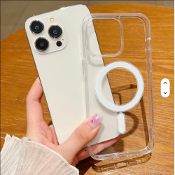 Factory Shockproof Clear Transparent Magnetic Phone Case for iPhone 14 series Acrylic Shell
