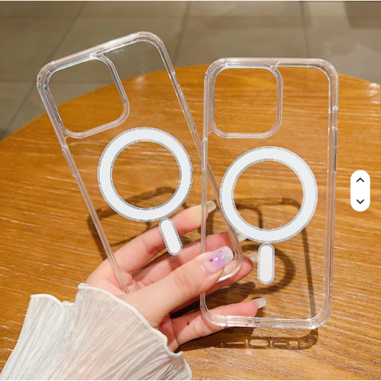 Factory Shockproof Clear Transparent Magnetic Phone Case for iPhone 14 series Acrylic Shell