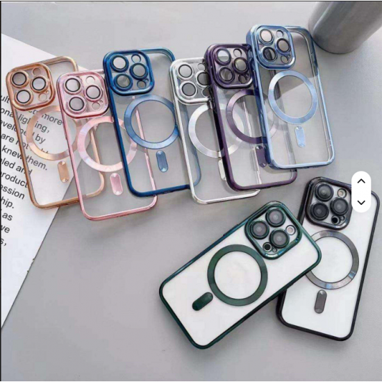 Luxury clear Magnetic case for iPhone 16 Pro Max Magnet case Support Wireless Charging Phone Cases
