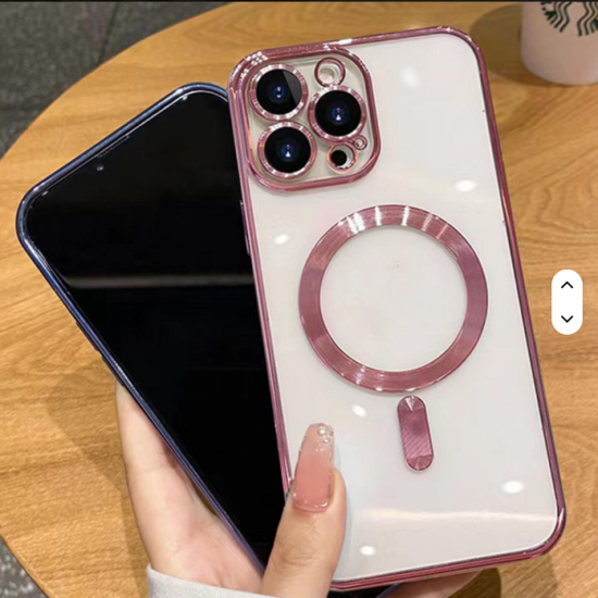 Luxury clear Magnetic case for iPhone 16 Pro Max Magnet case Support Wireless Charging Phone Cases